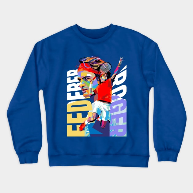 Roger Federer Colorful Crewneck Sweatshirt by Laksana Ardie Store